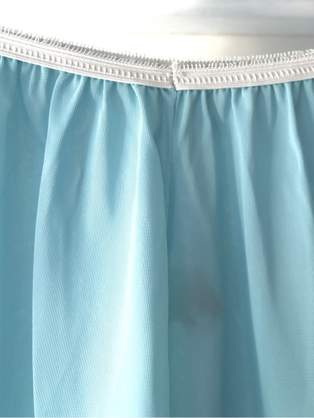 Vintage Sky Blue Lace Trim Half Slip Size XL - Picture 9 of 11